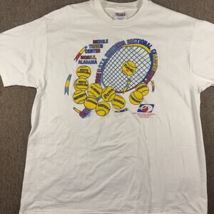 1995 USTA Championship Tennis T-shirt Single Stitch White XL Alabama Racquet